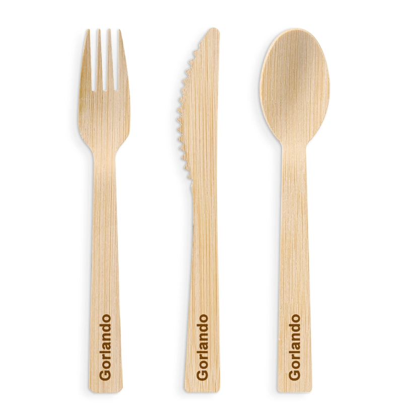 Disposable bamboo cutlery with burn mark